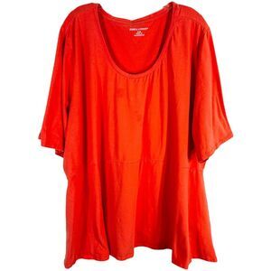 Jessica London Plus Size‎ 34W 36W Top Peach Short Sleeve Peplum Trapeze 1583